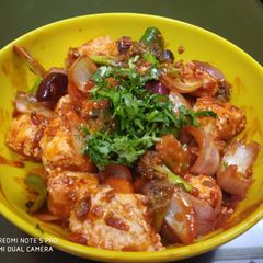 A picture of Schezwan veg paneer.
