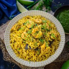 Prawn pulao A picture of Prawn pulao.