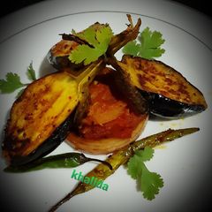 Spicy fried brinjal A picture of Spicy fried brinjal.