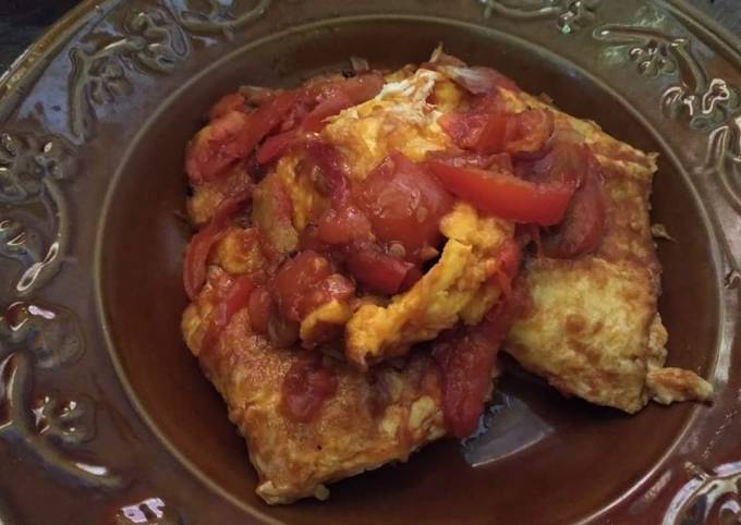 Ini dia! Resep praktis membuat Sambal telur dadar  gurih