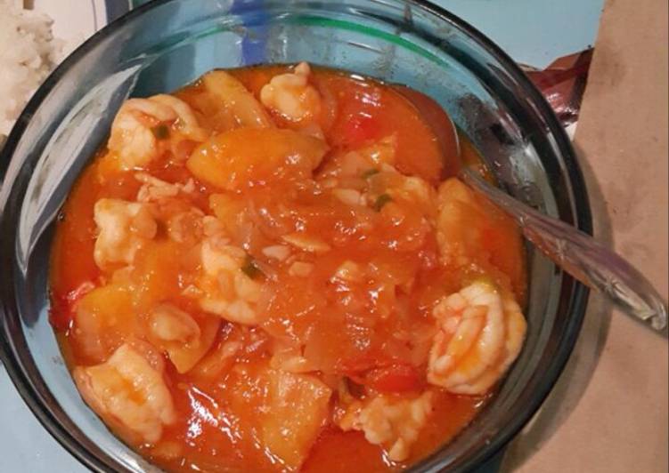 Cara Gampang Membuat Udang Saus Padang Nanas, Sempurna