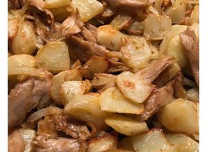 Una foto de “No pollo” (heura) con patatas 👌🏼