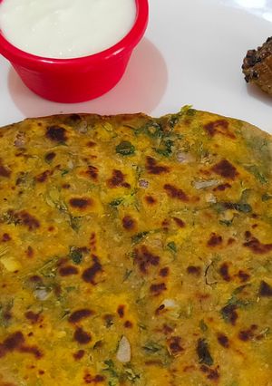 A picture of Methi paratha.