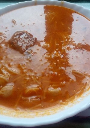 صورة لوصفة شربة الفارميسال 🍲 بلحم الخروف 🐏