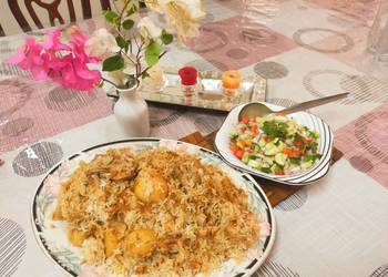 The New Way Cooking Recipe Chicken and potato pulao  with kachoomar salad Savory Delicious