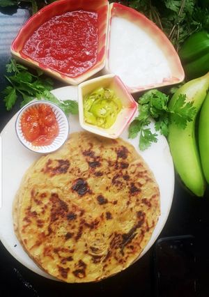 A picture of Raw banana paratha.
