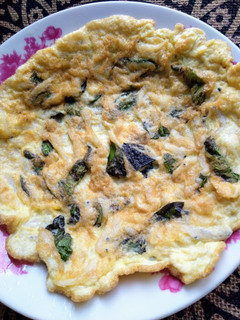 塔香吻仔魚烘蛋(低醣生酮餐)(家常菜)(便當菜)(清冰箱料理)(簡單料理)(一鍋到底之快速料理)(省錢料理) 的食譜成品照片