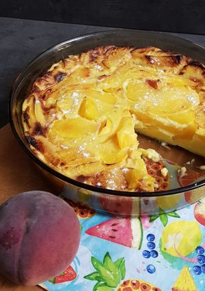 Une photo de Clafoutis aux pêches  et gingembre