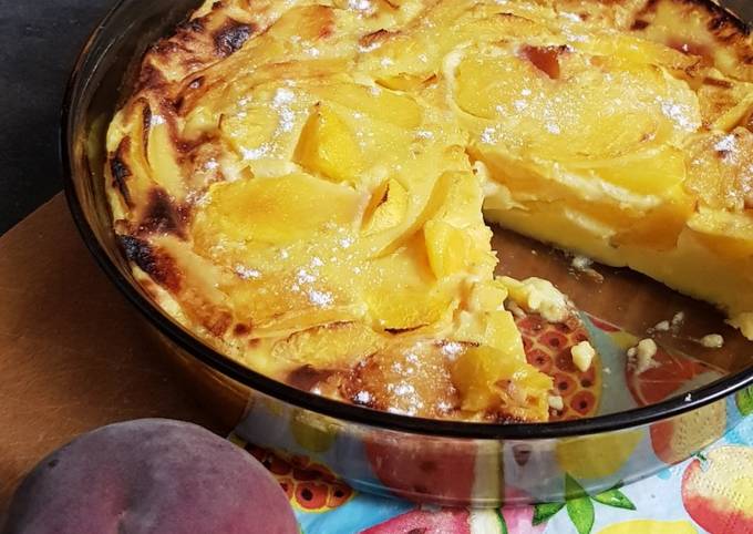 Clafoutis aux pêches  et gingembre