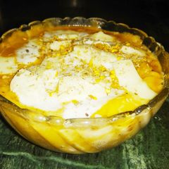 A picture of Chessy Creamy baked noodles bowl.