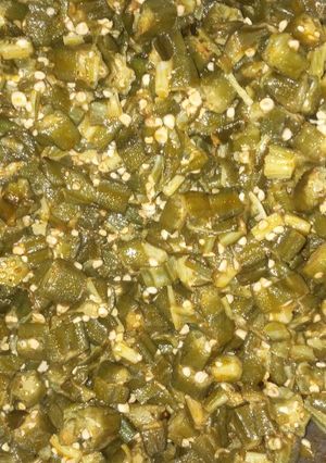 A picture of Lady finger or bhindi.