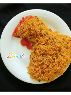 عکسی از دستور دمپخت عدس (تزیین پلو به شکل مرغ)