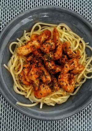 Fűszeres-paradicsomos csirkemellcsíkok recept fotója