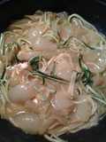 Buttery curried onions with zucchini "noodles"