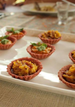 A picture of Multigrain Beetroot Tarts.