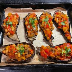A picture of Vegetarian Stuffed Eggplant:.