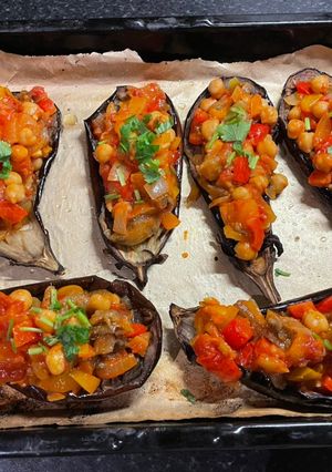 A picture of Vegetarian Stuffed Eggplant:.