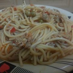 A picture of Minced meat spag.