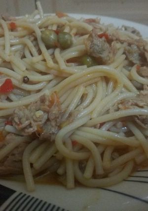 A picture of Minced meat spag.
