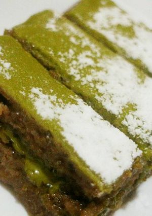 Foto resep Cake pisang keju greentea bersalju #BikinRamadanBerkesan