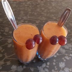 Papaya, Grapes & Orange Juice A picture of Papaya, Grapes & Orange Juice.
