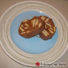 A picture of Mosaic cake ice cream without an ice cream maker.