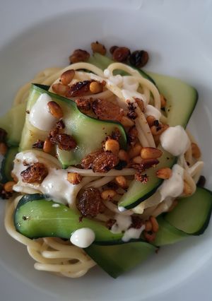Une photo de Spaghettis aux tagiatelles de courgette