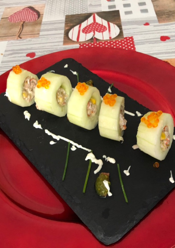 Una foto de Sushi vegetal