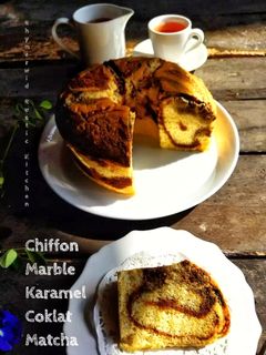 Foto resep Chiffon Marble Karamel Coklat Matcha