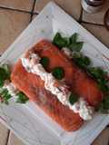 Timballo di salmone e insalata russa