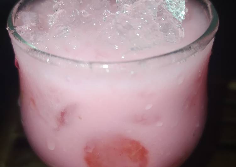 Resep Es susu sirup bola bola semangka yang Menggugah Selera