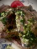 Côte de bœuf en millefeuille et pesto