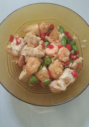 Foto resep Tumis udang tahu pete