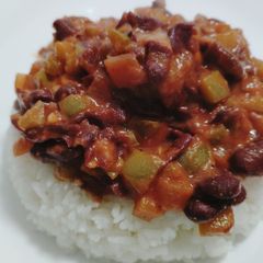 Beans on rice A picture of Beans on rice.