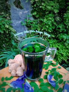 Foto resep Wedang Jahe,kelor,bunga telang