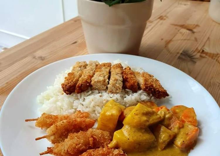 Nasi cury dan katsu tempe