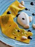 MAFALDE ALL' ARANCIA E BASILICO CON GELATO ALLE MANDORLE