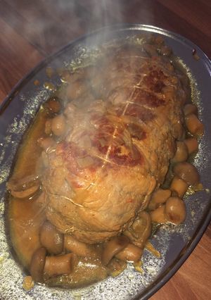 Une photo de Rôti de veau sauce champignons de Paris