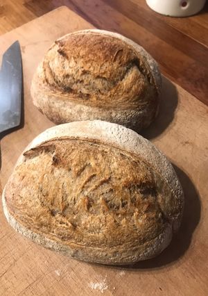 A picture of Hearty Rustic Sourdough Bread.