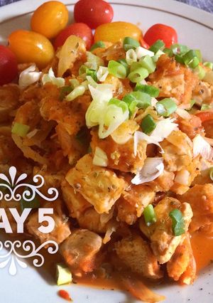Foto resep GM Diet day 5 - Chicken Boneless Breast and Tempe w/ Tomato Soup