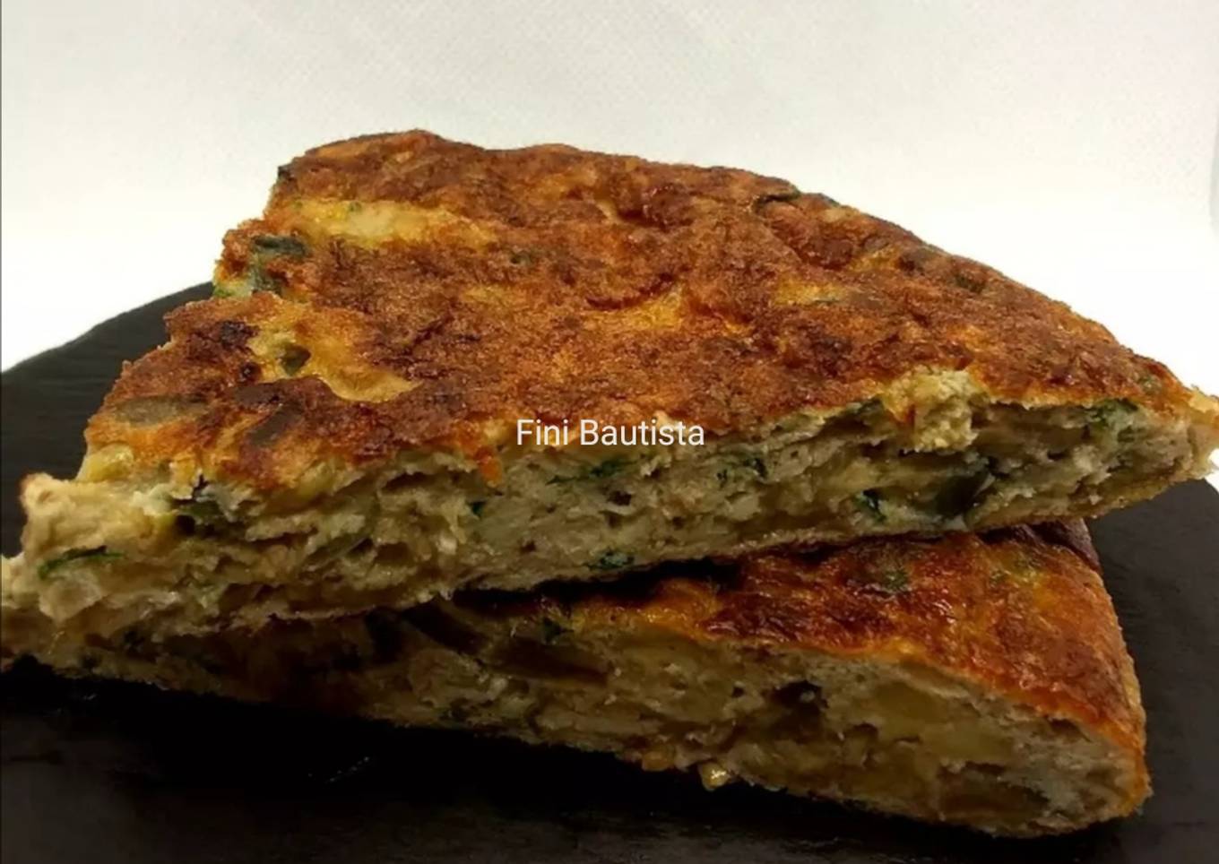 Tortilla de berenjena y cebolla