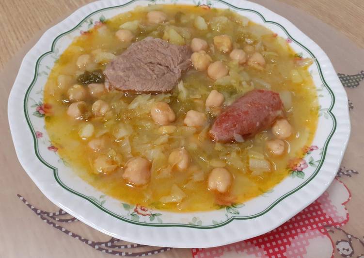 Garbanzos con repollo