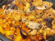 A picture of butternut squash and chicken breast