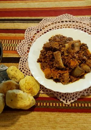 Una foto de Guiso de lentejas criollo "a la antigua"