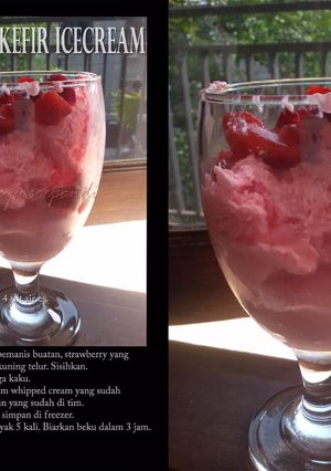 Foto resep Strawberry Kefir Ice Cream ketofriendly