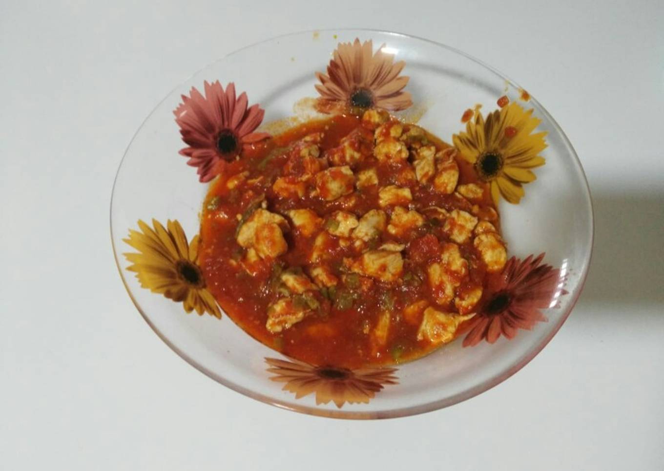 Fritá de pollo con pimientos