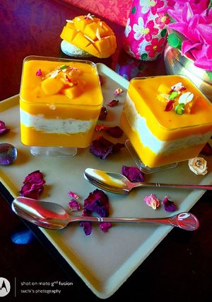 A picture of Mango Pudding Dessert Cup.