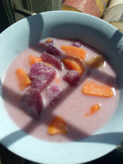 Foto resep Kolak ubi warna warni santan gula pasir