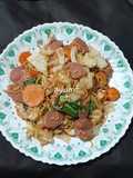 Tumis sayur sosis pedas