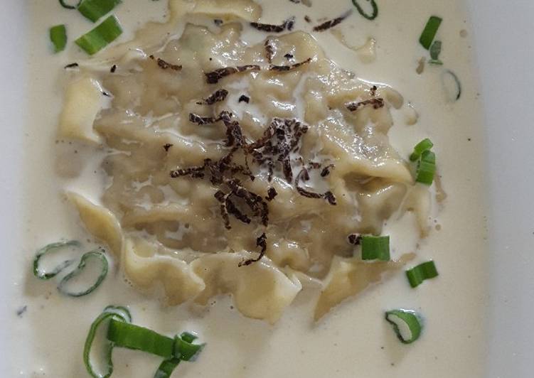 Recette: Ravioli veau et crème truffée